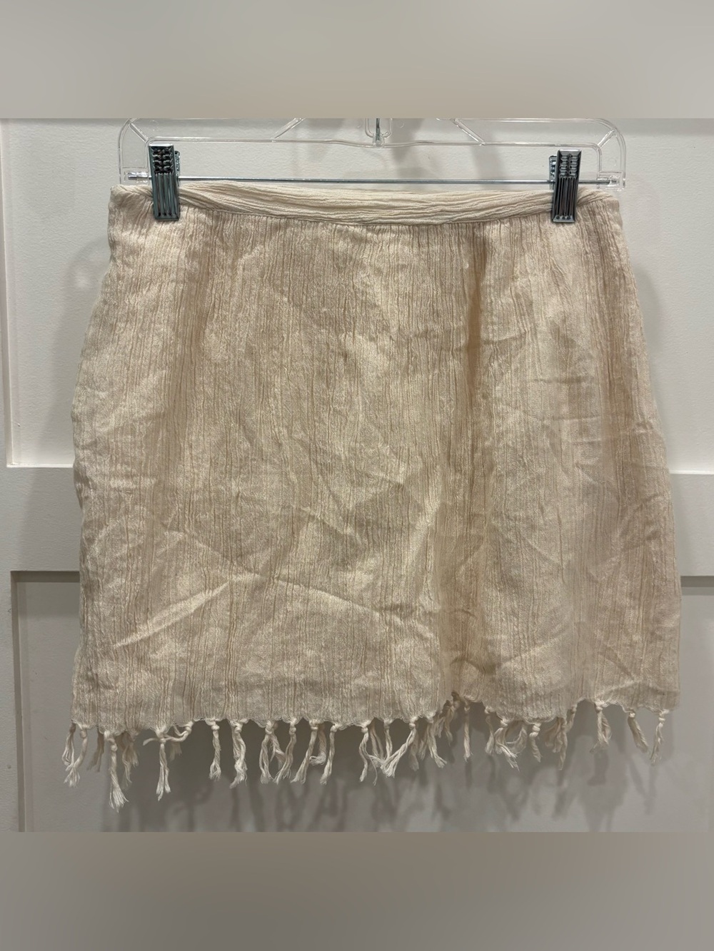 Savannah Morrow Loom Knit Mini Skirt w: Fringed Hem